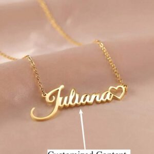 [Collier personnalisé] Collier avec nom personnalisé - Pendentif en forme de cœur en acier inoxydable en police cursive, cadeau de la Saint-Valentin, à porter au quotidien, accessoire annuel, design de police élégant, chaîne raffinée, ornement charmant et gracieux, design personnalisé, convient comme cadeau réfléchi et accessoire de tenue quotidienne, multifonctionnel, ornemental, lettre, élégant, moderne, coloré, mignon, adorable, décontracté, personnalisé, unique, idéal pour lui, idéal pour elle