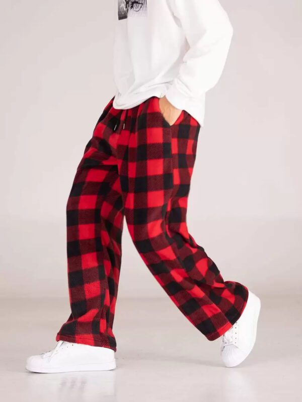 Manfinity Hypemode Men's Gingham Pattern Slant Pocket Pants – Image 4