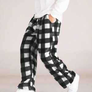 Manfinity Hypemode Men's Gingham Pattern Slant Pocket Pants
