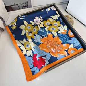 1 pièce Foulard carré imprimé floral en imitation de soie de 26,77 pouces pour femmes, bandeau/serre-tête/écharpe à usage multiple respirant/accessoire de sac élégant Bandana