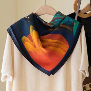 1 pièce Foulard carré imprimé floral en imitation de soie de 26,77 pouces pour femmes, bandeau/serre-tête/écharpe à usage multiple respirant/accessoire de sac élégant Bandana