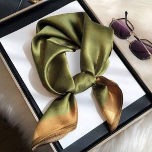 1 pièce Foulard carré imprimé floral en imitation de soie de 26,77 pouces pour femmes, bandeau/serre-tête/écharpe à usage multiple respirant/accessoire de sac élégant Bandana