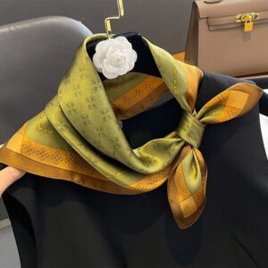 1 pièce Foulard carré imprimé floral en imitation de soie de 26,77 pouces pour femmes, bandeau/serre-tête/écharpe à usage multiple respirant/accessoire de sac élégant Bandana