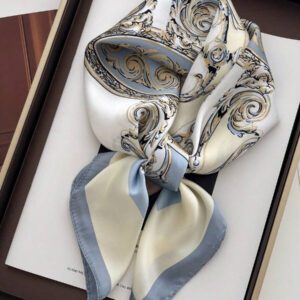 1 pièce Bandana floral imprimé carré en imitation soie 70 pour femme, écharpe carrée, écharpe pour la protection du cou, utilisable au quotidien