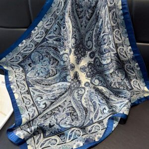 1 pièce Bandana floral imprimé carré en imitation soie 70 pour femme, écharpe carrée, écharpe pour la protection du cou, utilisable au quotidien
