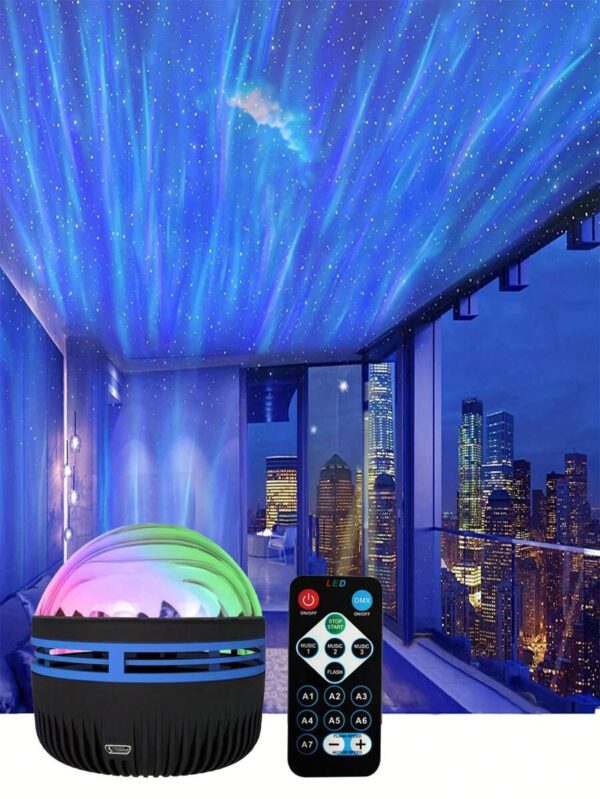 1 pièce Projecteur d'étoiles, Projecteur de galaxie, Projecteur de vagues océaniques, Projecteur de lumière d'eau pour veilleuse de chambre à coucher, lampe à eau pour adultes, salle de jeux, salle de cinéma maison, plafond, décoration de chambre, cadeau – Image 3