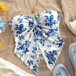 SHEIN Débardeur asymétrique à dos ouvert confortable et minimaliste pour filles préadolescentes