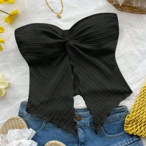 SHEIN Débardeur asymétrique à dos ouvert confortable et minimaliste pour filles préadolescentes