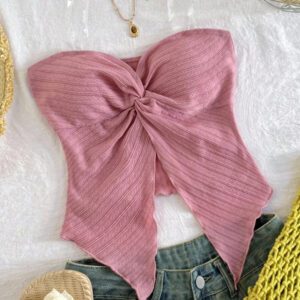 SHEIN Débardeur asymétrique à dos ouvert confortable et minimaliste pour filles préadolescentes