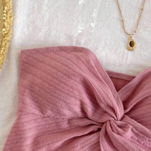 SHEIN Débardeur asymétrique à dos ouvert confortable et minimaliste pour filles préadolescentes