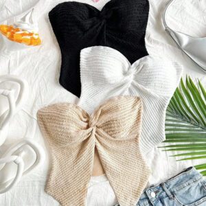 SHEIN Débardeur asymétrique à dos ouvert confortable et minimaliste pour filles préadolescentes