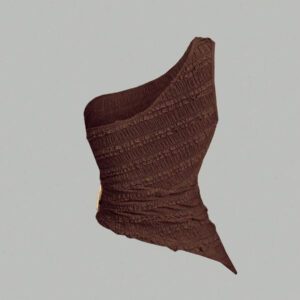 Sweetra Nouvelle blouse asymétrique à une épaule pour femmes, printemps et été, en tissu texturé avec décoration de boutons métalliques, convient pour les vacances à la plage