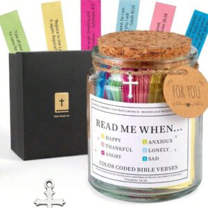 Bocal de versets bibliques, bocal en verre/plastique "Espoir" avec versets bibliques pour femmes, cadeaux religieux pour hommes, versets bibliques dans un bocal, cadeaux de remise des diplômes, bocal de prière, accessoires Jésus, "à lire quand" bocal de versets bibliques, accessoires bibliques, articles bibliques, cartes de versets bibliques, cadeaux de bocal de prière pour femmes