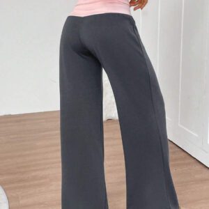 INAWLY Women's Casual Contrast Foldover Waist Wide Leg Sweatpants Graduation,Back To School Outfits,Graduation,Teacher Outfits For Women,Back To School Fall Cloth For Women