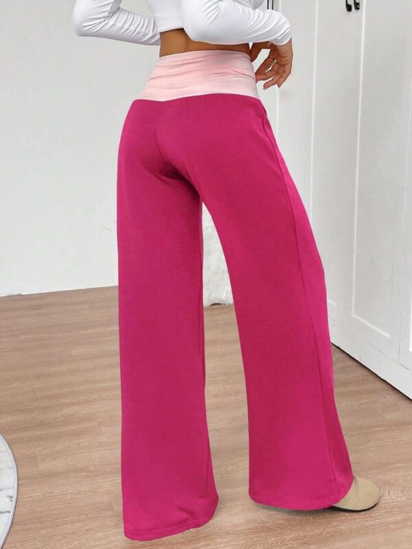 INAWLY Women's Casual Contrast Foldover Waist Wide Leg Sweatpants Graduation,Back To School Outfits,Graduation,Teacher Outfits For Women,Back To School Fall Cloth For Women – Image 21