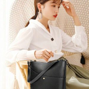 NEWHEY Sac à main et sac à bandoulière femme de taille moyenne, portefeuille en PU avec poignée supérieure (32*25*14cm), sacs de travail attrayants pour femmes