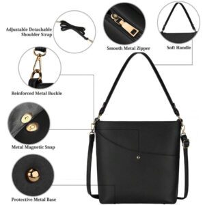 NEWHEY Sac à main et sac à bandoulière femme de taille moyenne, portefeuille en PU avec poignée supérieure (32*25*14cm), sacs de travail attrayants pour femmes