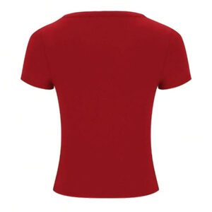INAWLY Femmes Sexy T-shirt Court Col V Profond, Couleur Unie, Top Bleu d'Été