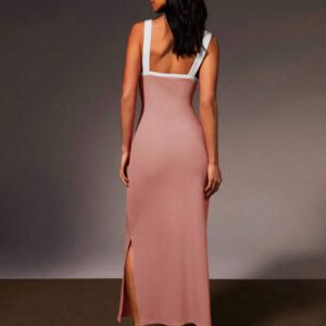 Athîral Robe élegante blocs de couleurs sans manches pour femmes, été