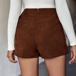Chiquease Jupe-short unicolore en velours côtelé