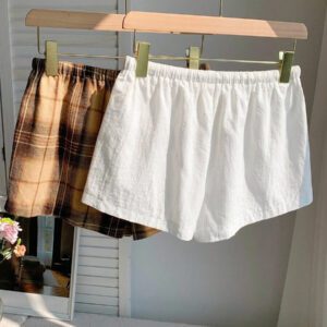 Comfortcana 2 pièces Shorts à rayures en lin pour femmes