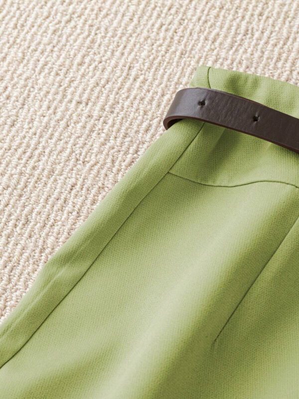 Franclia Jupe-short décontracté pour femmes de couleur unie avec faux poche et ceinture – Image 60