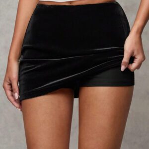 SHEIN BAE Jupe-short unicolore ajusté