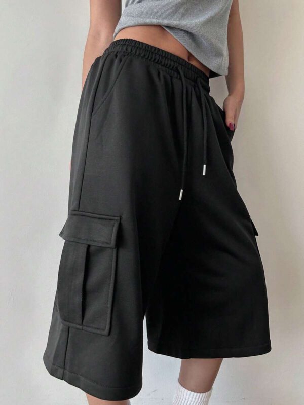 DAZY Short cargo ample de couleur unie pour femmes – Image 10