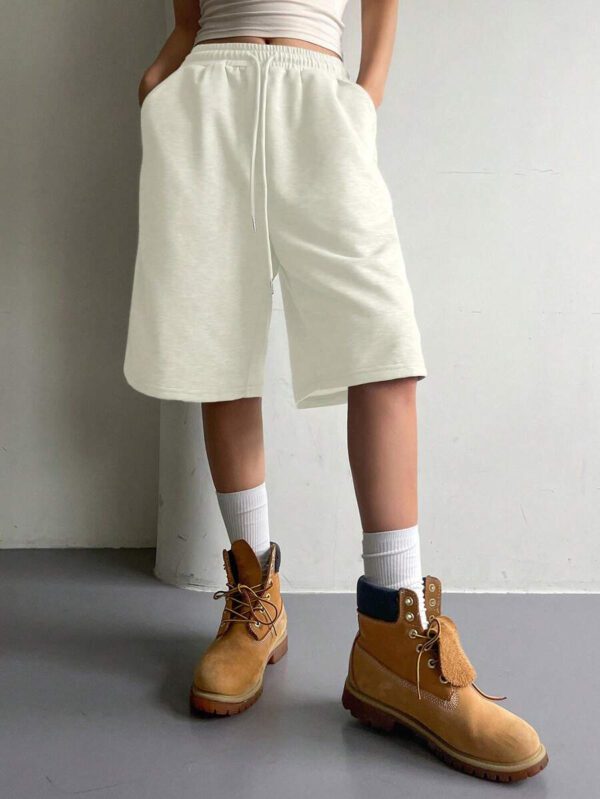 DAZY Short en maille à taille élastique et cordon de serrage pour femmes, style décontracté et polyvalent – Image 14