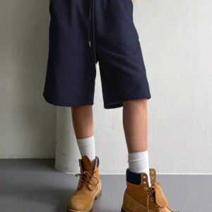 DAZY Short en maille à taille élastique et cordon de serrage pour femmes, style décontracté et polyvalent