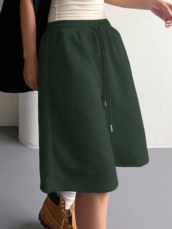 DAZY Short en maille à taille élastique et cordon de serrage pour femmes, style décontracté et polyvalent – Image 27