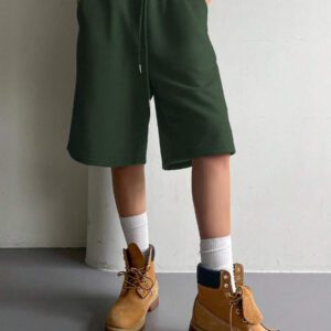 DAZY Short en maille à taille élastique et cordon de serrage pour femmes, style décontracté et polyvalent