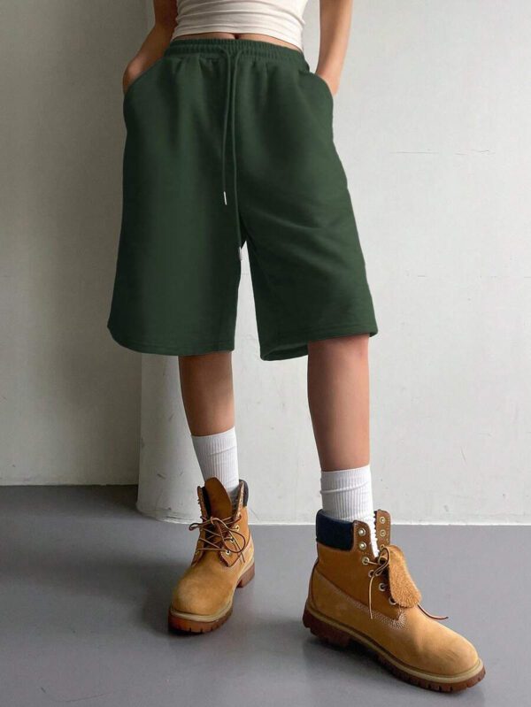 DAZY Short en maille à taille élastique et cordon de serrage pour femmes, style décontracté et polyvalent – Image 29