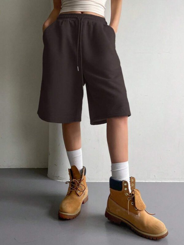 DAZY Short en maille à taille élastique et cordon de serrage pour femmes, style décontracté et polyvalent – Image 34