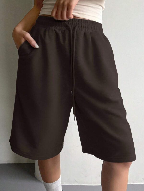 DAZY Short en maille à taille élastique et cordon de serrage pour femmes, style décontracté et polyvalent – Image 35
