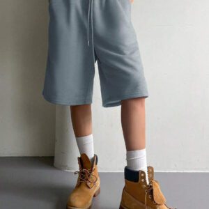 DAZY Short en maille à taille élastique et cordon de serrage pour femmes, style décontracté et polyvalent