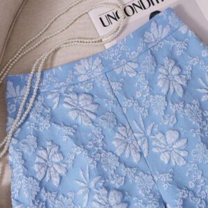 SHEIN LUNE Shorts jacquard élégants de bureau/navette pour femmes, été