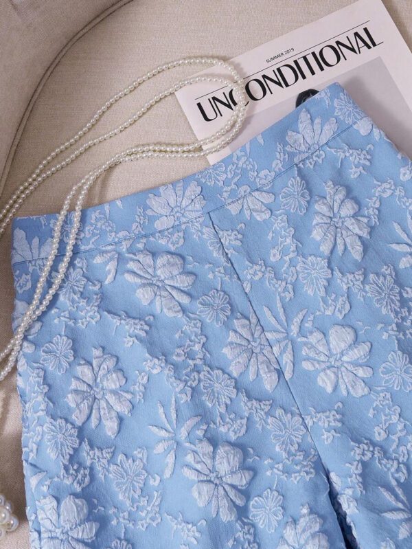 SHEIN LUNE Shorts jacquard élégants de bureau/navette pour femmes, été – Image 12