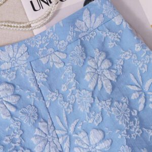 SHEIN LUNE Shorts jacquard élégants de bureau/navette pour femmes, été