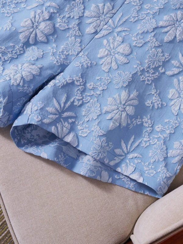 SHEIN LUNE Shorts jacquard élégants de bureau/navette pour femmes, été – Image 14