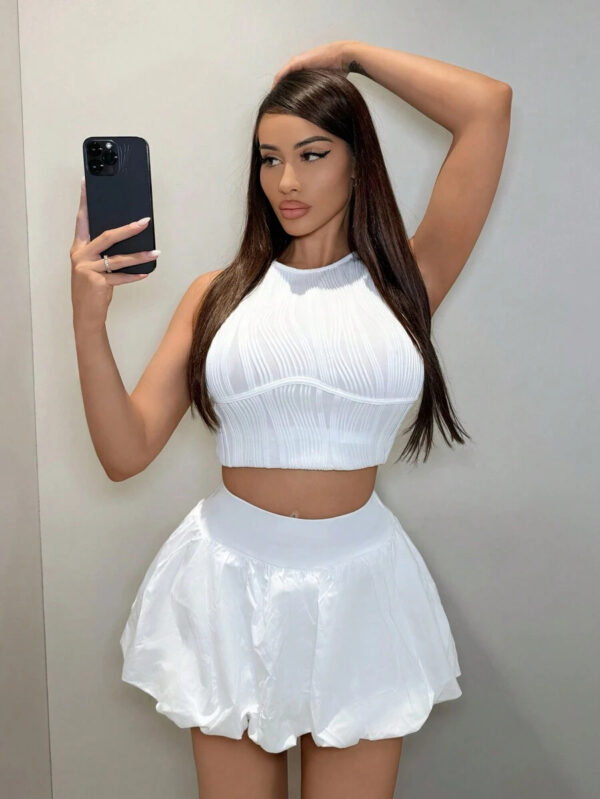 SHEIN SXY Jupe-short bulles sexy de style ligne-A pour femme, idéal pour les vacances – Image 5