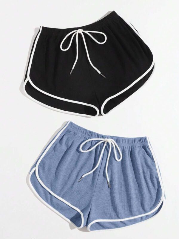 SHEIN EZwear 2 paquets de shorts d'été à nœud à la taille avec jambes évasées – Image 23