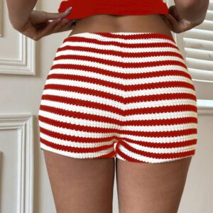 Siren Gaze Short casual rayé pour femme, mode minimaliste, pour tous les jours