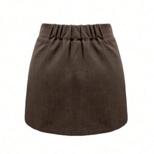 DAZY Short fendu sur le côté de couleur unie pour femmes, toutes saisons