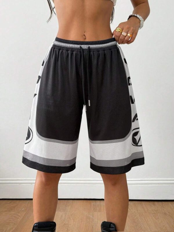 Coolane Short de sport respirant en maille pour femmes, style streetwear, jour de match, rave, festival. Short de basket-ball – Image 16