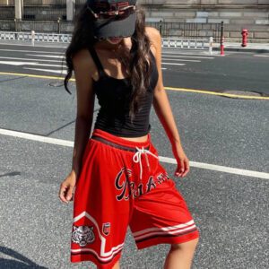 Coolane Short de sport respirant en maille pour femmes, style streetwear, jour de match, rave, festival. Short de basket-ball