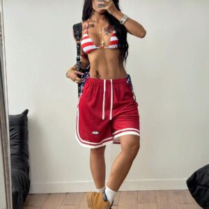 Coolane Short de sport noir respirant en maille pour femmes, streetwear/vêtements de sport printemps/été