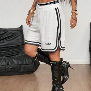 Coolane Short de sport noir respirant en maille pour femmes, streetwear/vêtements de sport printemps/été