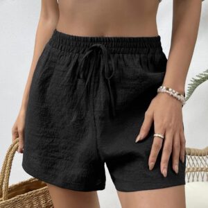 Gooodcoin VCAY Shorts d'été avec nœud à la taille