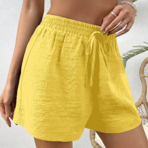 Gooodcoin VCAY Shorts d'été avec nœud à la taille